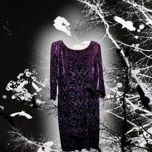 Witchy Goth Chic Long Sleeve Purple Dress